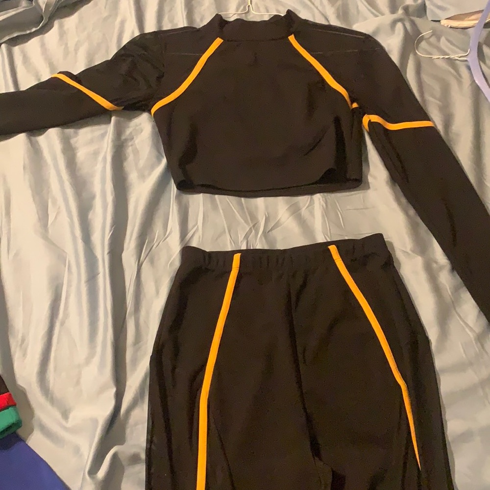Two piece pants sets minimal stretch